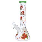 10" Flower Decal Beaker Bong