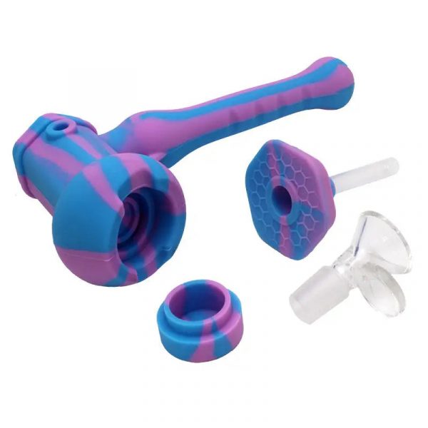 Hammer Silicone Bubbler with Removable Glass Bowl