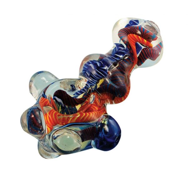 Handmade Borosilicate Glass Spoon Pipe with Multi-color Design