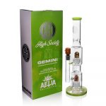 High Society | Gemini Premium Wig Wag Bong (Green)