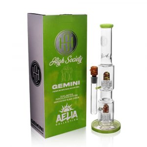 High Society | Gemini Premium Wig Wag Bong (Green)