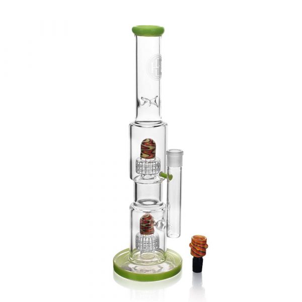 High Society | Gemini Premium Wig Wag Bong (Green)