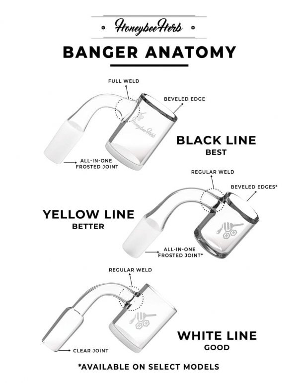 Beehive Quartz Banger - 90° | Black Line