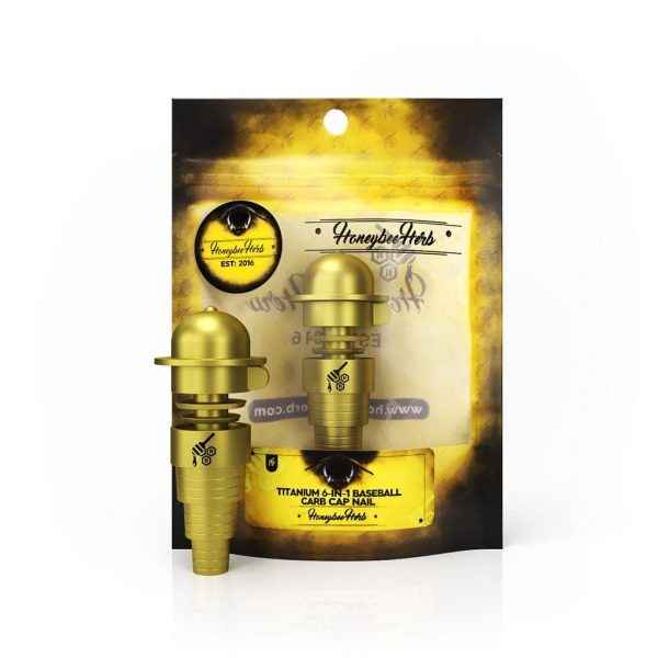 Honeybee Herb Titanium 6-in-1 Baseball Carb Cap Dab Nail