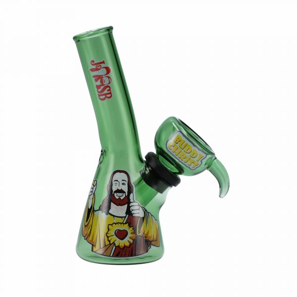 4" Mini Bong - Buddy Christ Green
