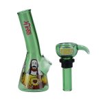 4" Mini Bong - Buddy Christ Green