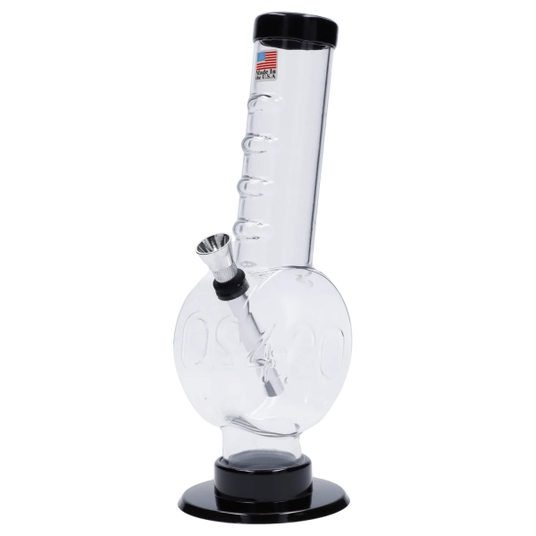 JM Plastics 420 Coin Base with Grip Acrylic Bong - 9 in.