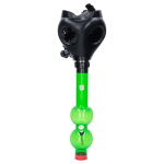 JM Plastics Black Gas Mask with Bright Acrylic Bong