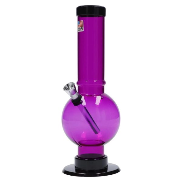JM Plastics Bubble Base with Carb Hole Acrylic Bong - 9 in.