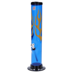 JM Plastics Flame Straight Tube with Carb Hole Acrylic Bong - 12 in.