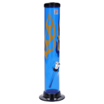 JM Plastics Flame Straight Tube with Carb Hole Acrylic Bong - 12 in.