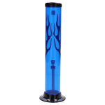 JM Plastics Flame Straight Tube with Carb Hole Acrylic Bong - 12 in.