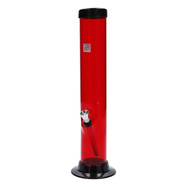 JM Plastics Large Straight Tube with Carb Hole Acrylic Bong - 12 in.