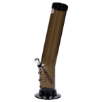 JM Plastics Straight Tube Bent Neck with Grip and Carb Hole Acrylic Bong - 12 in