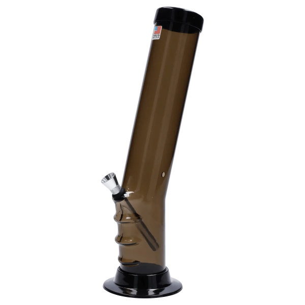 JM Plastics Straight Tube Bent Neck with Grip and Carb Hole Acrylic Bong - 12 in