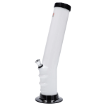 JM Plastics Straight Tube Bent Neck with Grip and Carb Hole Acrylic Bong - 12 in