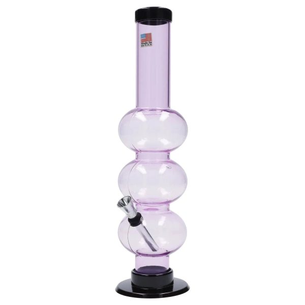 JM Plastics Triple Bubble Acrylic Bong - 12 in