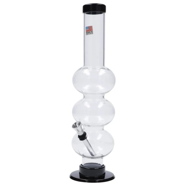 JM Plastics Triple Bubble Acrylic Bong - 12 in