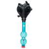 JM Plastics Black Gas Mask with Bright Acrylic Bong