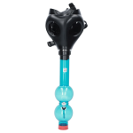 JM Plastics Black Gas Mask with Bright Acrylic Bong
