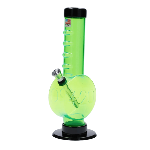JM Plastics 420 Coin Base with Grip Acrylic Bong - 9 in.