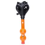 JM Plastics Black Gas Mask with Bright Acrylic Bong