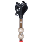 JM Plastics Black Gas Mask with Bright Acrylic Bong