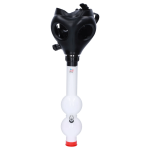 JM Plastics Black Gas Mask with Bright Acrylic Bong