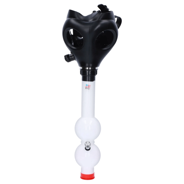 JM Plastics Black Gas Mask with Bright Acrylic Bong