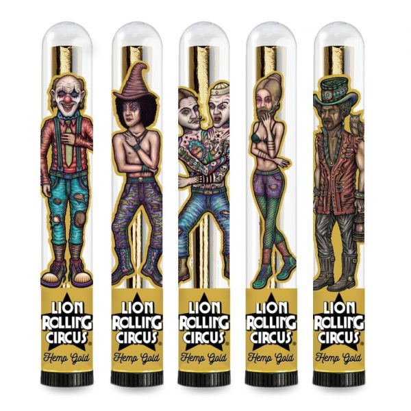King Size Gold Hemp Cones 24k Pre Rolled Pack by Lion Rolling Circus