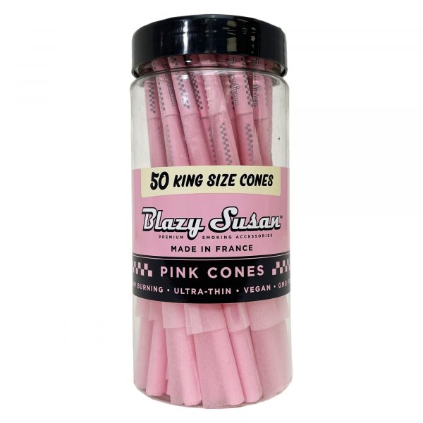 Blazy Susan King Size Pink Pre Rolled Cones - 50 Count