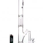 12" Clear Single UFO Showerhead Perc Straight Tube
