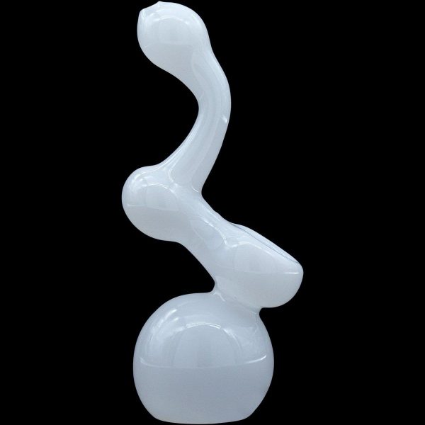 "Ivory Sherlock" Glass Sherlock Bubbler Pipe
