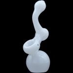 "Ivory Sherlock" Glass Sherlock Bubbler Pipe