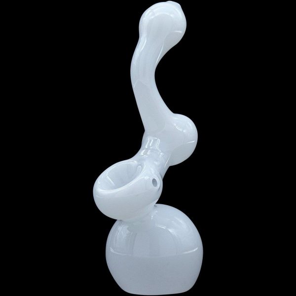 "Ivory Sherlock" Glass Sherlock Bubbler Pipe