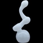 "Ivory Sherlock" Glass Sherlock Bubbler Pipe