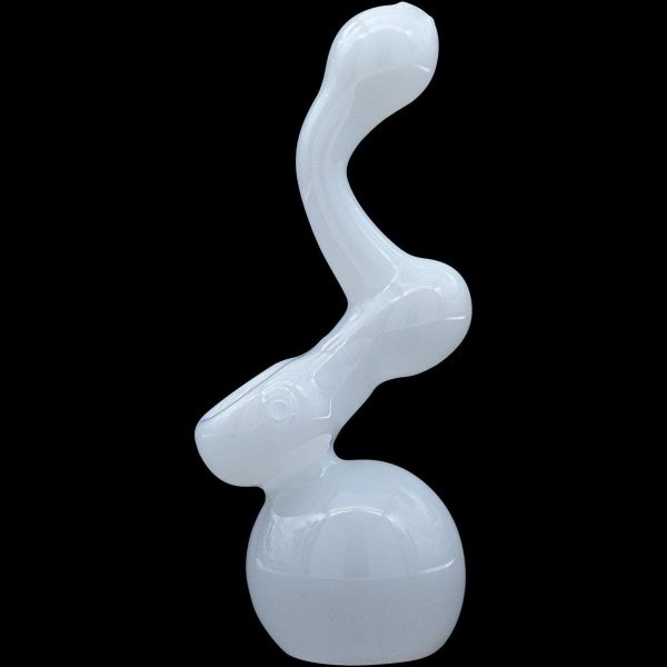 "Ivory Sherlock" Glass Sherlock Bubbler Pipe