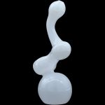 "Ivory Sherlock" Glass Sherlock Bubbler Pipe