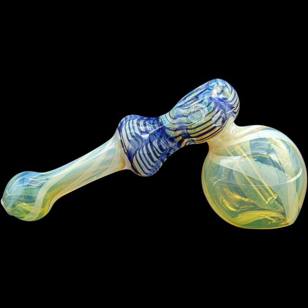 "Raked Hammer" Fumed Hammer Bubbler Pipe (Various Colors)