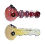 Frit Head with Marbles Spoon Pipe - 5 in.