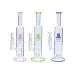 Smoke Cartel Dual Perc with Color Accents Bong - 15 in.