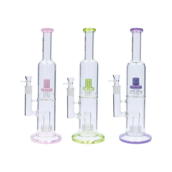 Smoke Cartel Dual Perc with Color Accents Bong - 15 in.