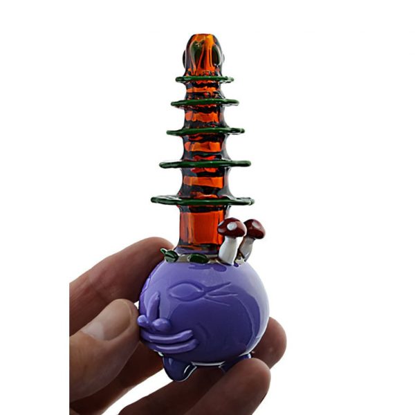 Mushroom Pine Tree Glass Pipe in Vibrant Colors