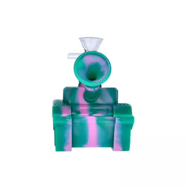 Silicone Army Tank Pipe with Glass Bowl