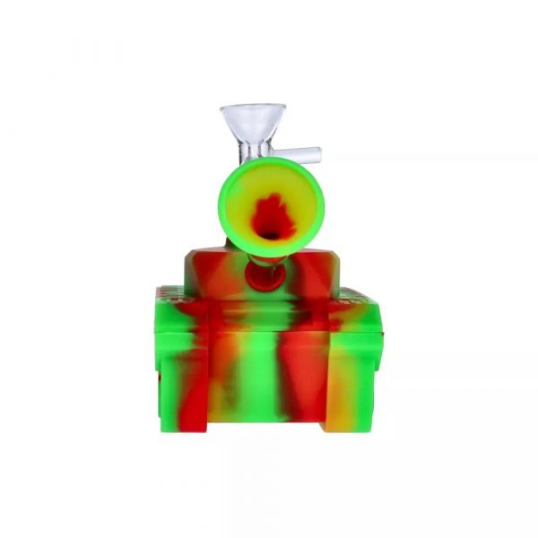 Silicone Army Tank Pipe with Glass Bowl
