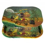 Rasta Metal Rolling Tray with Iconic Rastafarian Scene one Love Design