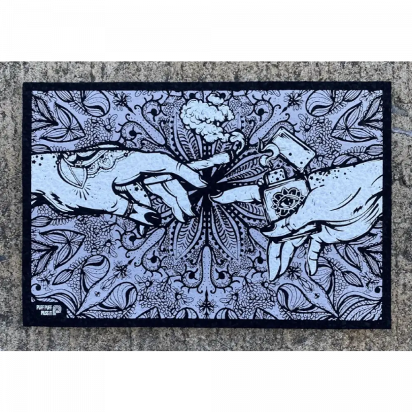 Puff Puff Pass it Uv Gray Moodmats for Dabbing