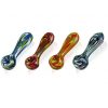 Colorful Pulsar Worked Spoon Hand Pipe - Borosilicate Glass