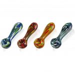 Colorful Pulsar Worked Spoon Hand Pipe - Borosilicate Glass