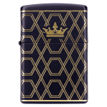 Queen of Bud Black Obsidian Geometric Zippo
